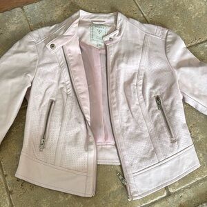 Guess light pink leather jacket